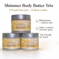 Organic Shimmering Body Butter Trio – 3 x 2 oz Travel Set