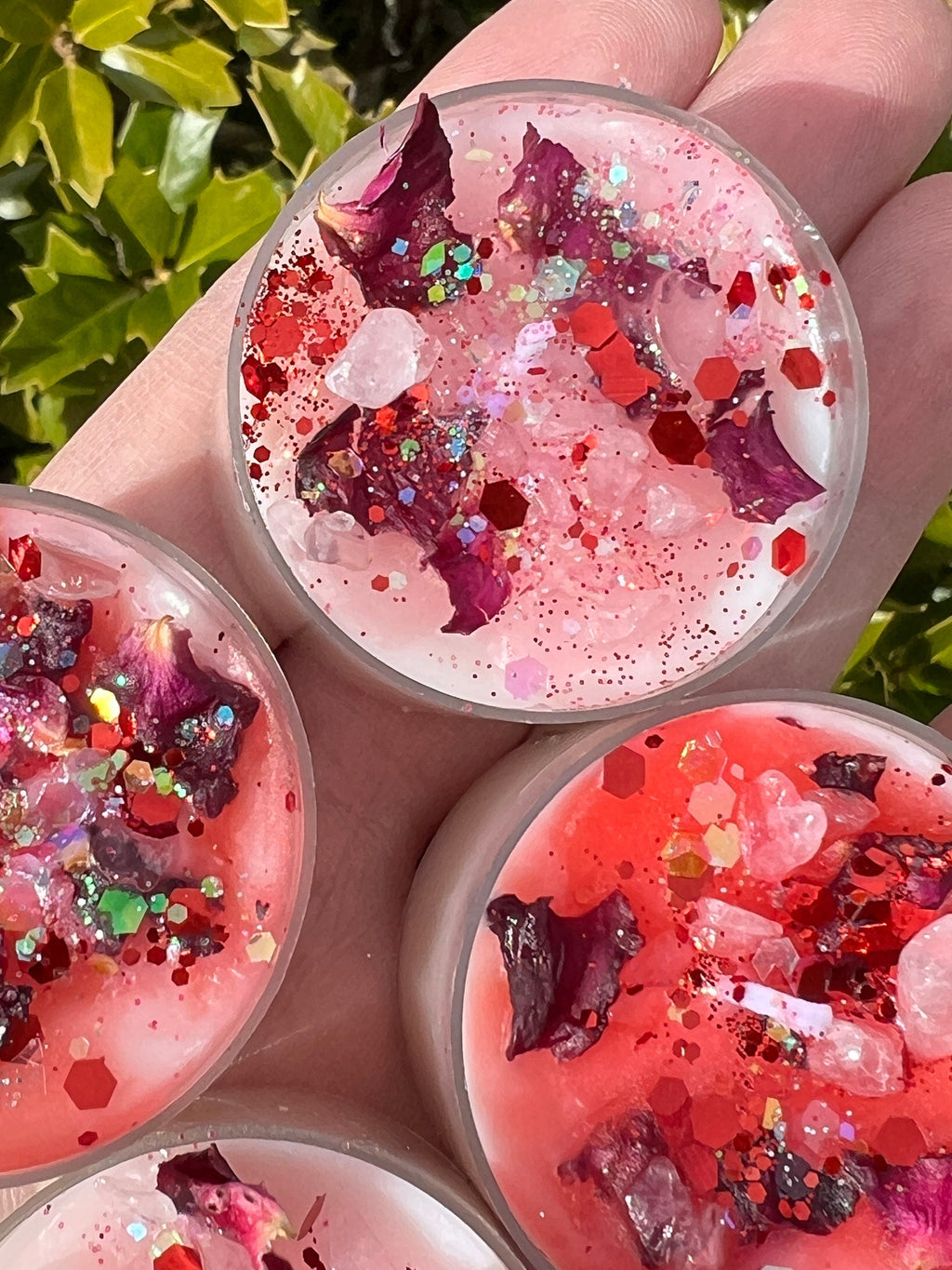 Aphrodite Love Spell Tea Lights: Rose Quartz Vegan Candles
