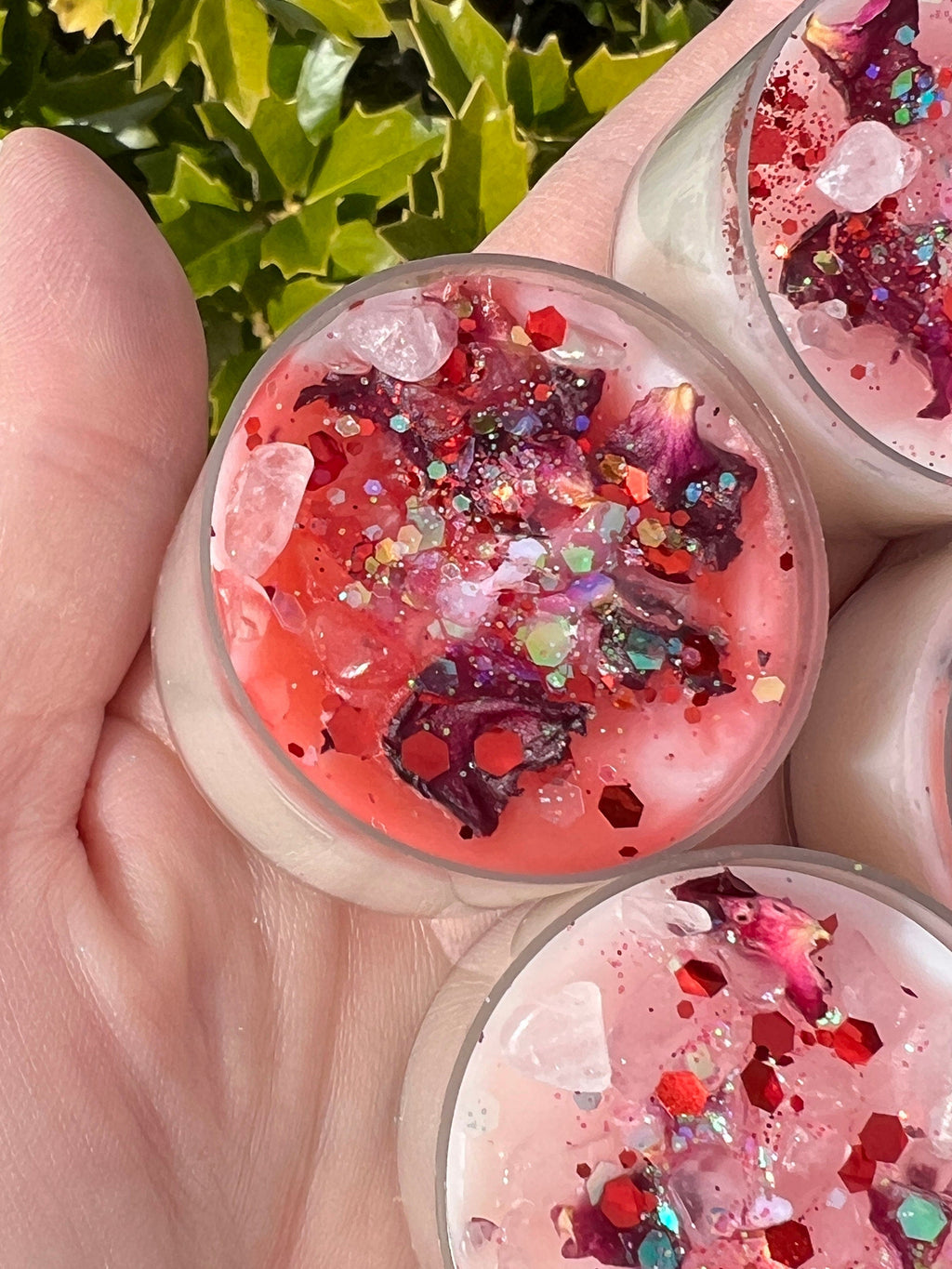 Aphrodite Love Spell Tea Lights: Rose Quartz Vegan Candles