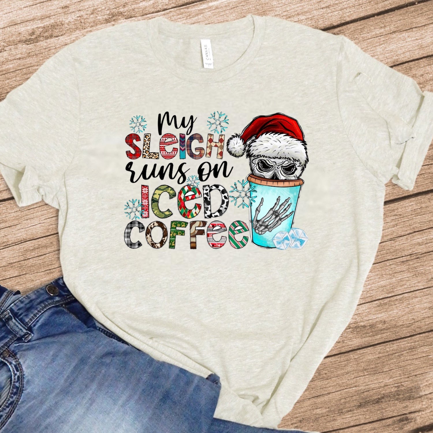 My Sleigh Runs On Iced Coffee - Christmas