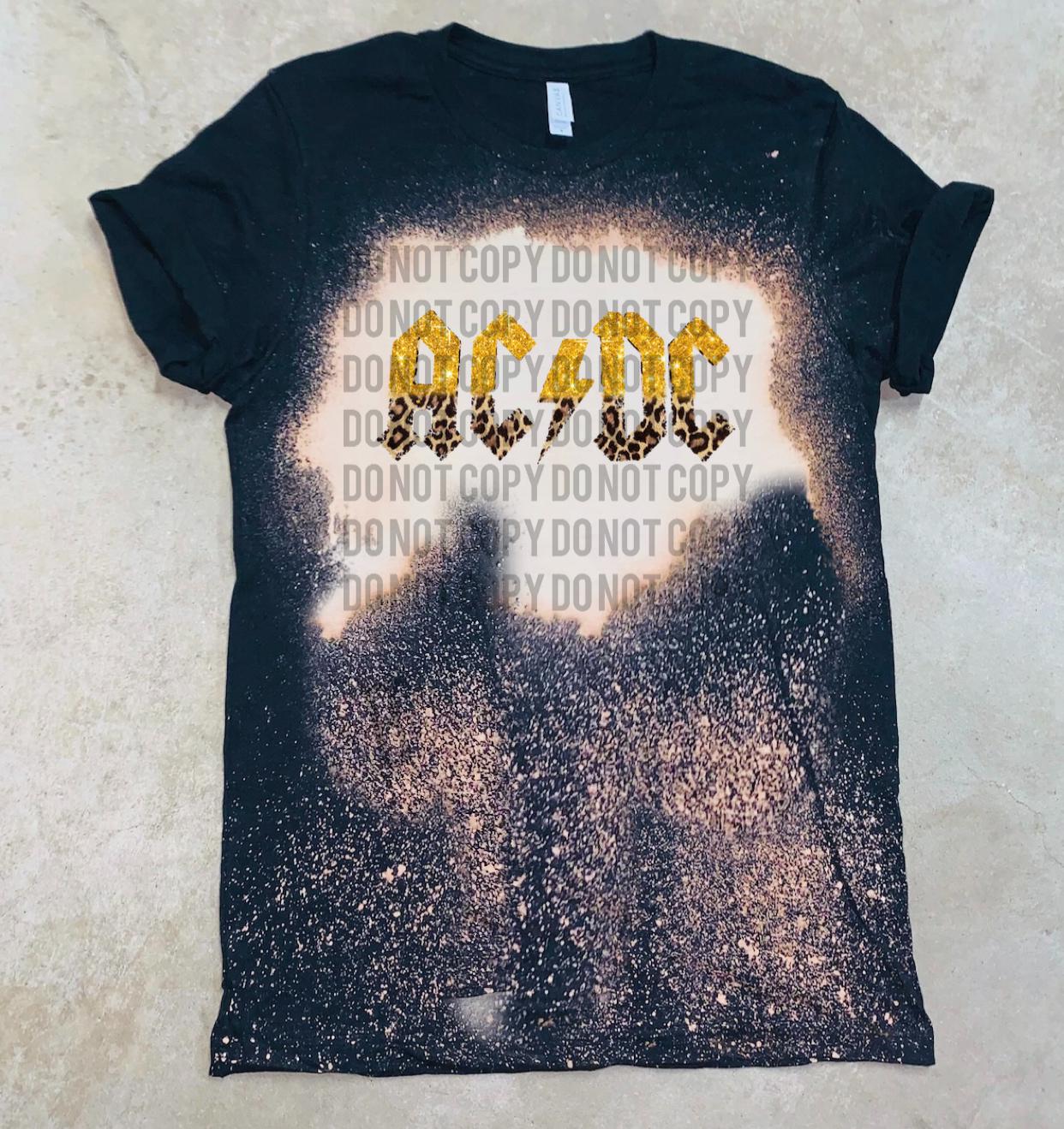 AC/DC w/ Gold Glitter & Leopard