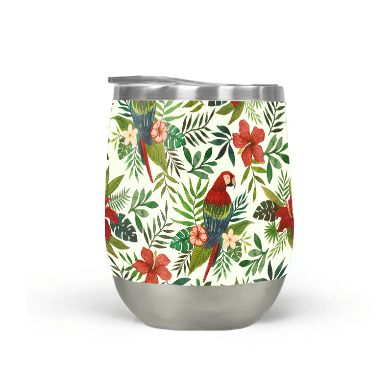 Tropical Parrot Stemless Wine Tumbler